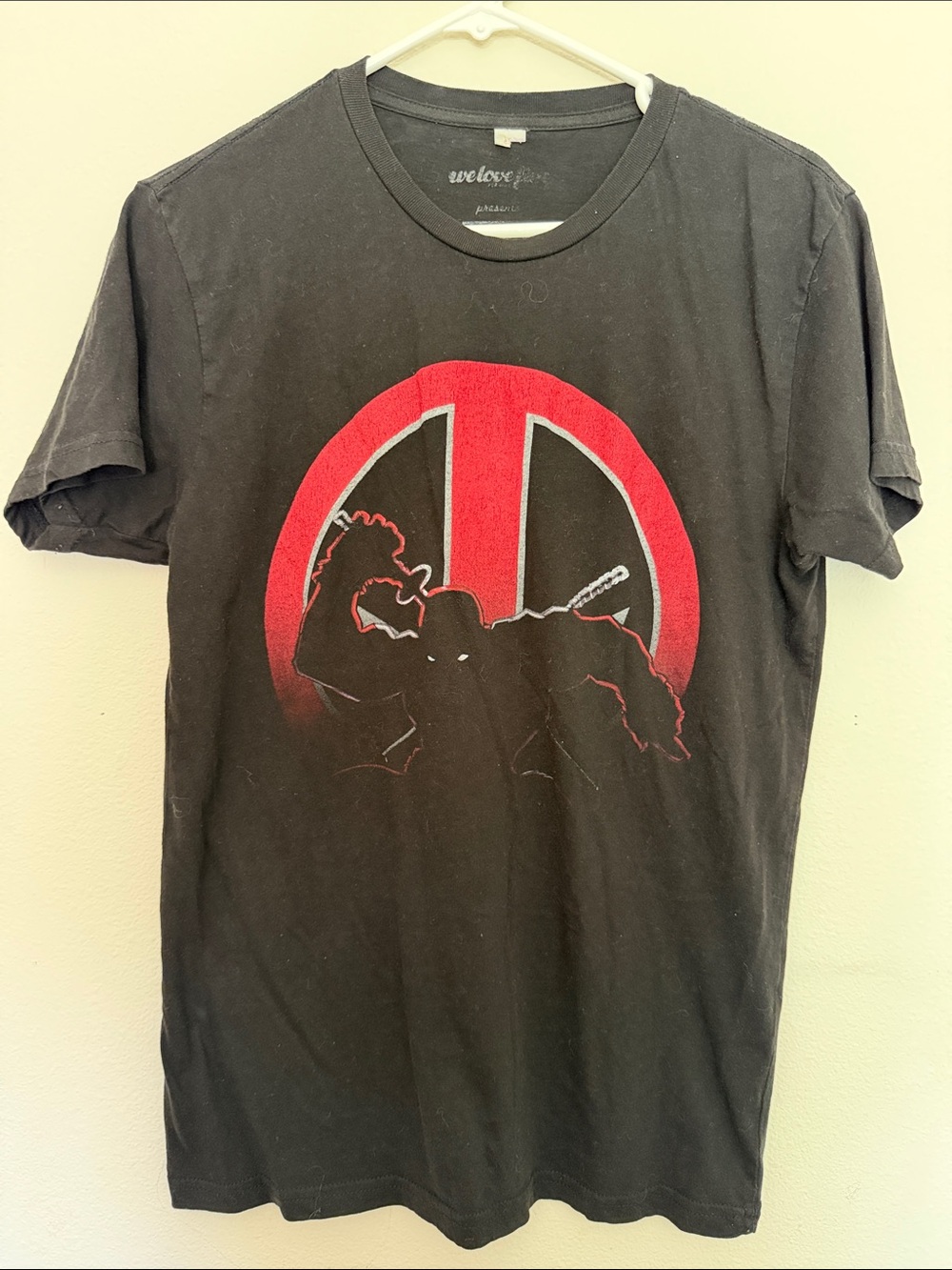 Marvel Deadpool Black Short-Sleeve Tee with Red Logo Graphic